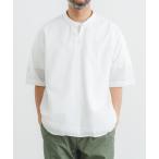 シャツ 綿麻マグワッシャーBDスキッパー半袖プルシャツ メンズ