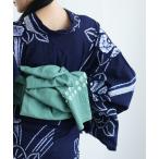 兵児帯 単品 utatane 綿麻 清江絞り 菱 レディース