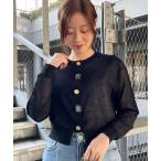 カーディガン TORRAZZO DONNAビジュー釦カーデ レディース