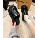 サンダル 厚底ベルトデザインサボサンダル レディース