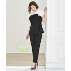 セットアップ 洗える ｜ フロント フリル ビスチェ レイヤード風 TOPS ＆ パンツ セットアップ ｜ レディース おしゃれ きれいめ オフィスカ