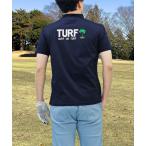 ゴルフ モックネックシャツ ゴルフウェア 半袖 接触冷感 ヤシの木バックプリント トップス メンズ メンズ