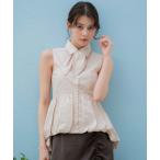 ブラウス シャツ タイプライタータイ付きブラウス レディース