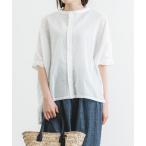 ブラウス シャツ 80ローンホワイトワッフルワイドシャツ レディース