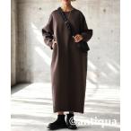 「antiqua」 「patterntorso」ニットワンピース P モカ レディース