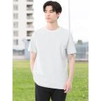 tシャツ 「ウォッシャブル」タカキュー メランジ 裏ボーダー クルーネック半袖Tシャツ メンズ