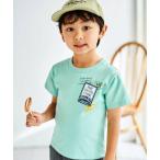 tシャツ バックラインチケットワッペン天竺半袖Tシャツ(90~160cm) キッズ 子供服 男の子 女の子