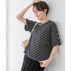 tシャツ サマ見えリラックスボーターTシャツ/318894 レディース