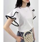 tシャツ 「揺れるチューリップスリーブがCUTE♪」テレコ袖フリルTシャツ レディース