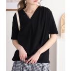 tシャツ ブラウス風タックスキッパー半袖Ｔシャツ レディース