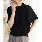 スマホショルダー tシャツ ピンタックフレア袖ブラウス風カットソー レディース