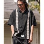 シャツ mhs2367- Jacquard Line Tape Open Collar Shirts オープンカラーシャツ メンズ