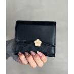 財布 「フラワーモチーフ」花柄 合成皮革 多収納 コンパクトウォレット / ミニ財布 レディース