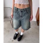 ショッピングハーフパンツ ジーンズ デニム デニムパンツ 「サイズが選べるハーフパンツ」「 2color ／ ３size」ヴィンテージライクベーシックハーフデニムパンツ レディ