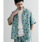 シャツ KRIFF MAYER クリフメイヤー かるさらエアーエンジョイシャツ/機能付きオープンカラー総柄半袖シャツ 2447802 メンズ レディー