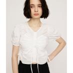 tシャツ GATHER WOVEN TOPS ギャザー ウーブン トップス 夏服 レディース