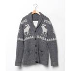 「Abercrombie&Fitch」 ニットカーディガン S グレー メンズ