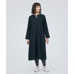 「無印良品」 長袖ワンピース M ネイビー レディース