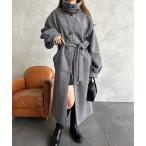 ショッピングアンドミー 「andme」 「alma design」ステンカラーコート M グレー レディース