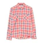 [NANO universe] в клетку длинный рукав фланель рубашка S красный мужской 