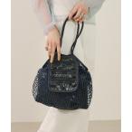 トートバッグ MED NET TOTE BAG フィッシュネットブラックホイル レディース