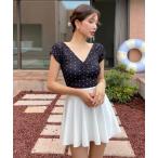  купальный костюм юбка + точка рисунок глубокий V One-piece купальный костюм 2 позиций комплект женский 