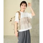 tシャツ 限定展開 オーガンジードッキング半袖Tシャツ レディース