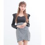  платье kyaba платье Mini тугой длинный рукав оборка серебристый жевательная резинка в клетку талия переключатель платье 