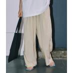 スラックス パンツ フロントタックワイドパンツ レディース