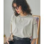 tシャツ 配色ステッチ オーバーサイズ 半袖Tシャツ レディース メンズ