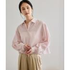 ブラウス シャツ 「WEB・一部店舗限定」ライトタンブラークロップドシャツ/洗える レディース