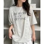 tシャツ 「Good Riddance」ロゴレース付き オーバーサイズTシャツ レディース