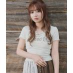 tシャツ 「希空ちゃん着用」大人気デザインが半袖になって再登場!半袖カットソー/フリルレースアップ/NEO森ガール レディース
