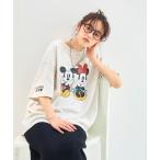 「Disney」 半袖Tシャツ M アイボリー レディース