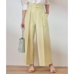 パンツ ベルト付きカラーワイドパンツ レディース