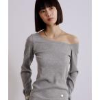 tシャツ glitter ribbed one shoulder tops / ラメリブワンショルダートップス レディース
