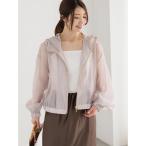 ブラウス シャツ シアーフードショートシャツ レディース