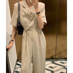 ショッピングオーバーオール サロペット オーバーオール ハーフスリーブオールインワン レディース