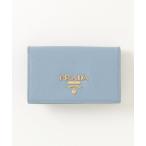 「PRADA」 カードケース - ブルー レディース
