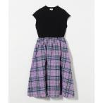 ワンピース テレコ×チェック ワンピース / キッズ 140cm-160cm キッズ 子供服 女の子