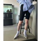 レギンス スパッツ リブ ハーフレギンス レディース