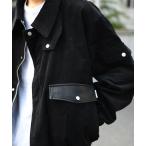 ショッピングレザージャケット ブルゾン アウター コーデュロイ×フェイクレザージャケット/Corduroy Harrington Jacket メンズ レディース