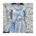 ショルダーバッグ バッグ gingham check shibori flower bag レディース