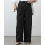パンツ レーヨンナイロンタックワイドパンツ レディース