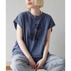 tシャツ CATプリント フレンチTEE レディース