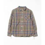 「BEAMS BOY」 長袖ネルシャツ ONE SIZE グリーン レディース