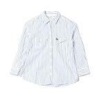 「Abercrombie&Fitch」 ストライプ柄7分袖シャツ X-SMALL ブルー レディース