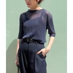 tシャツ 「ISOOK / アイスー」シアーラメプチハイネックトップス / ラメトップス シアートップス オケージョン シアーT ブラウス スタンドカ