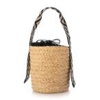 かごバッグ カゴバッグ カシュカシュ cachecache / ジャガードテープハンドルラフィアバケツトート