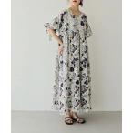 ワンピース ボタニカルプリントVネックワンピース